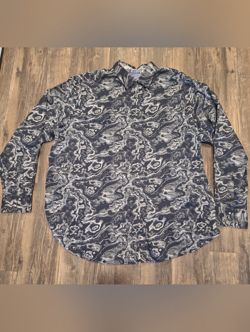 ROBERT GRAHAM Shirt Mens 3XLT Modern Americana Flip Cuff Button Up Black White